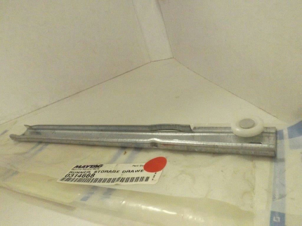 MAYTAG WHIRLPOOL STOVE 0314668 STORAGE DRAWER RUNNER NEW MAYTAG WHIRLPOOL STOVE 0314668 STORAGE DRAWER RUNNER NEW